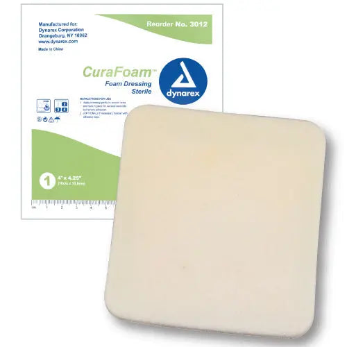 CuraFoam Foam Dressing 4  x 4.25   Box 10 CuraFoam