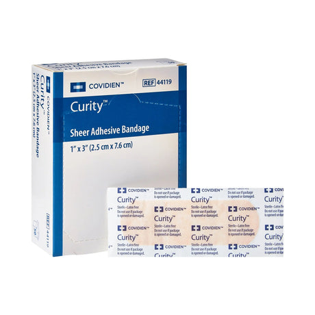 Curity™ Sheer Adhesive Strip, 1 x 3 Inch Curity™