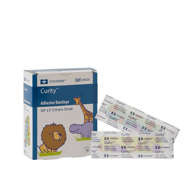 Curity™ Zoo Design Adhesive Strip, ¾ x 3 Inch Curity™