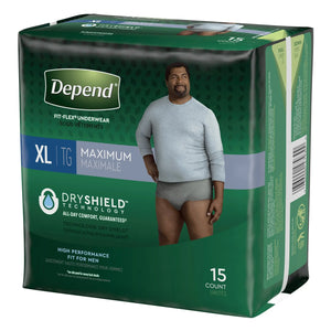 Depend FIT-FLEX Absorbent Underwear for Men, 44" to 64" Waist, X-Large Depend® FIT-FLEX®