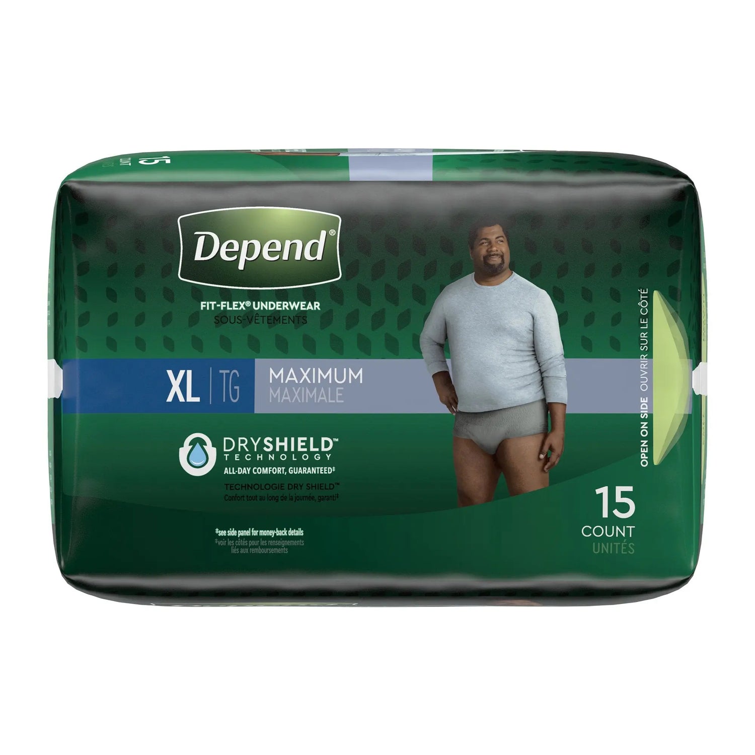 Depend FIT-FLEX Absorbent Underwear for Men, 44" to 64" Waist, X-Large Depend® FIT-FLEX®