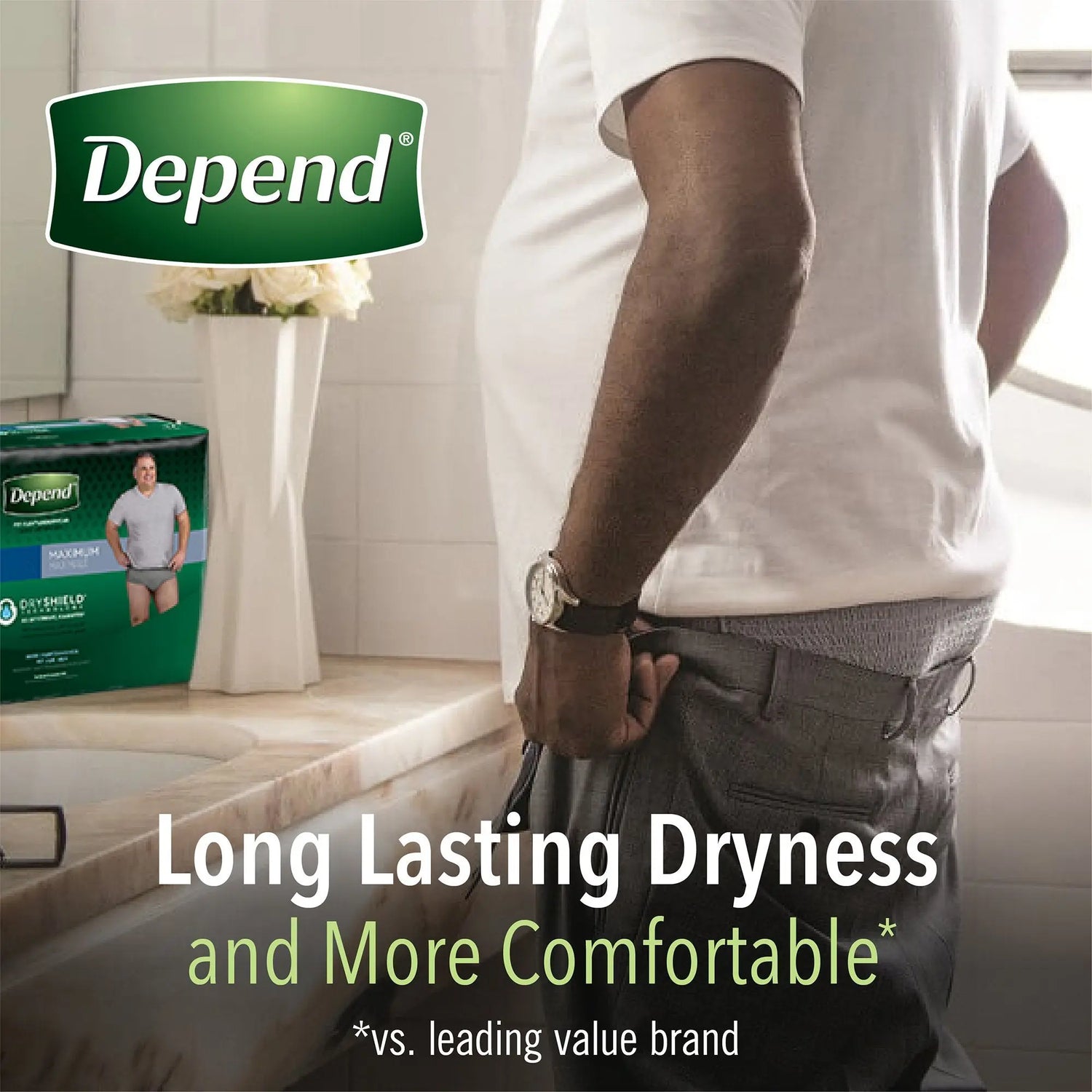 Depend FIT-FLEX Absorbent Underwear for Men, 44" to 64" Waist, X-Large Depend® FIT-FLEX®