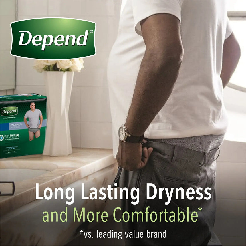 Depend FIT-FLEX Absorbent Underwear for Men, 44" to 64" Waist, X-Large Depend® FIT-FLEX®