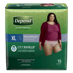 Depend FIT-FLEX Absorbent Underwear, X-Large, Tan, 45" to 54" Waist Depend® FIT-FLEX®