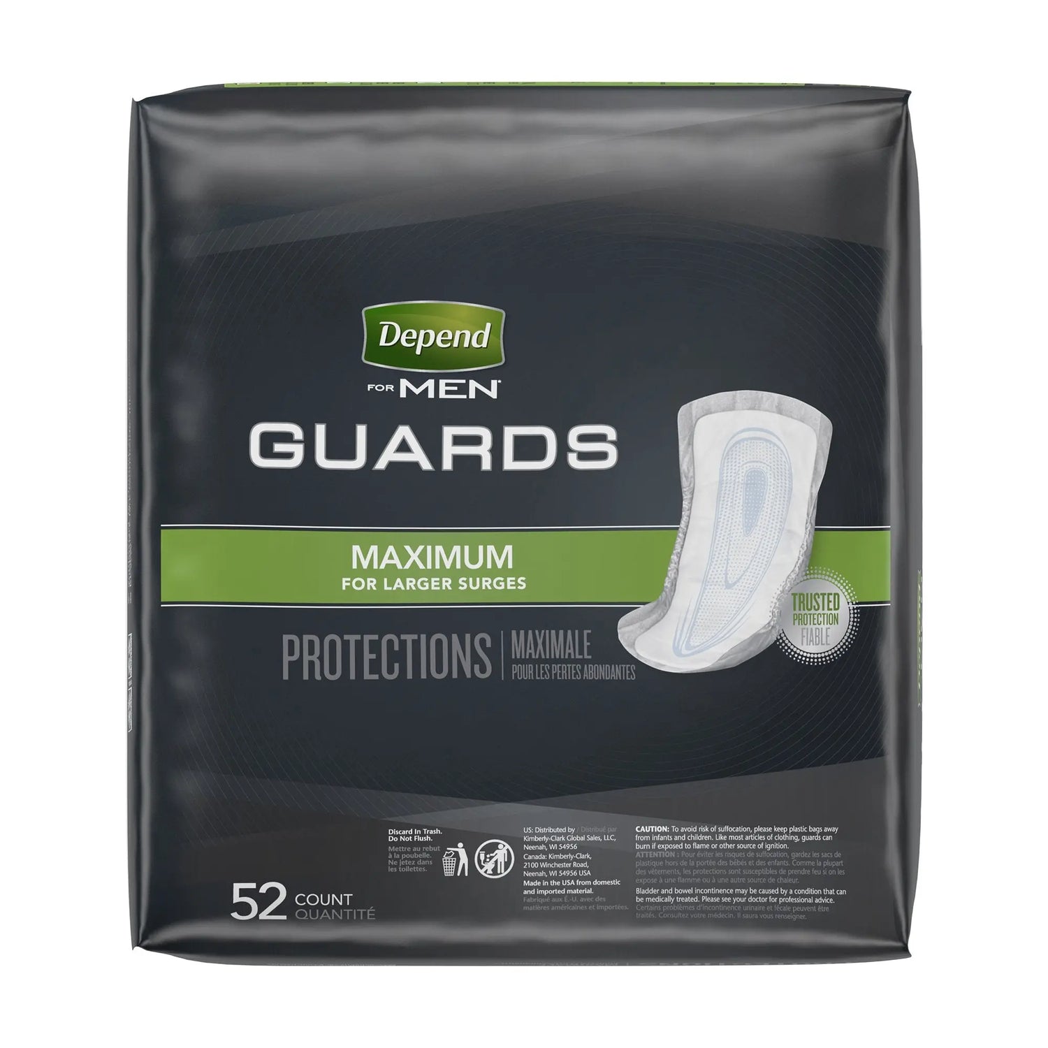 Depend Guards Incontinence Pads, Disposable, Maximum Absorbency, 12" Length - getMovility