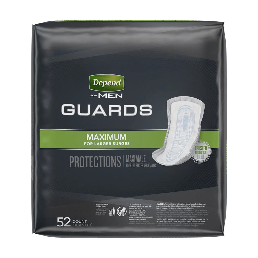 Depend Guards Incontinence Pads, Disposable, Maximum Absorbency, 12" Length - getMovility