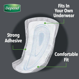 Depend Guards Incontinence Pads, Disposable, Maximum Absorbency, 12" Length - getMovility