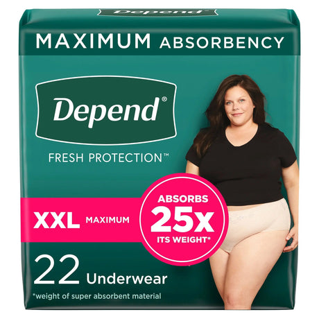 Depend® Fresh Protection™ Womens Maximum Absorbency Underwear, 2X-Large, 22 ct. Depend® Fresh Protection