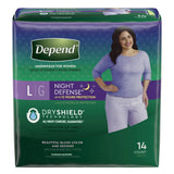 Depend® Night Defense® Absorbent Underwear, Large Depend® Night Defense®