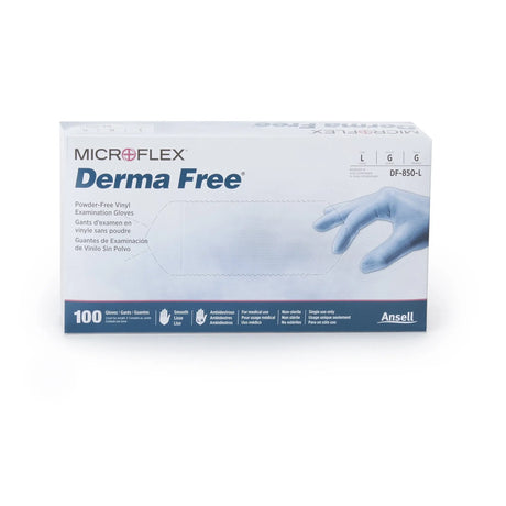 Derma Free™ Vinyl Exam Glove, Large, Clear Derma Free™