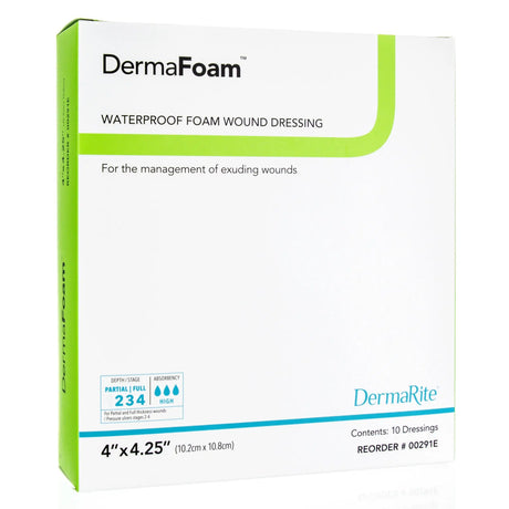 DermaFoam® Nonadhesive without Border Foam Dressing, 4 x 4¼ Inch DermaFoam®