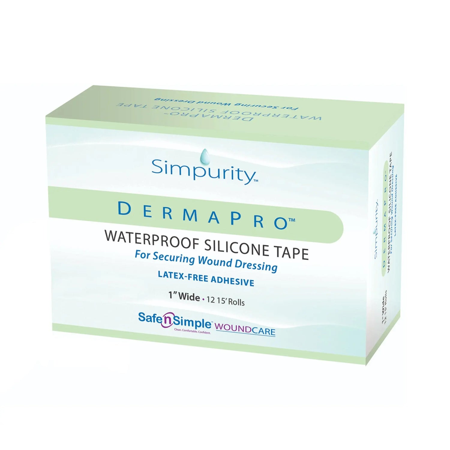 DermaPro™ Silicone Medical Tape, 1 Inch x 15 Foot, Transparent DermaPro™