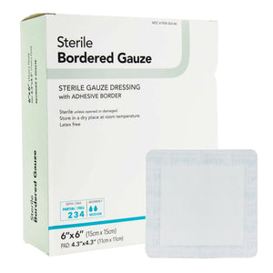 DermaRite® Bordered Gauze Adhesive Dressing, 6 x 6 Inch - getMovility