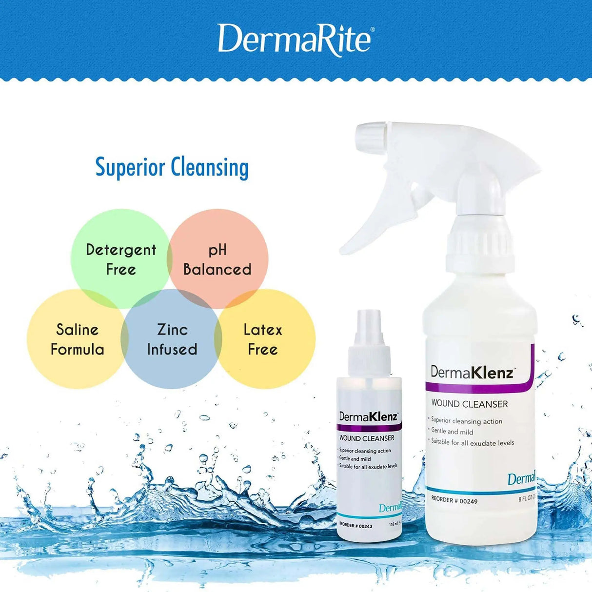 DermaRite® DermaKlenz™ Wound Cleanser, 8 oz DermaKlenz®