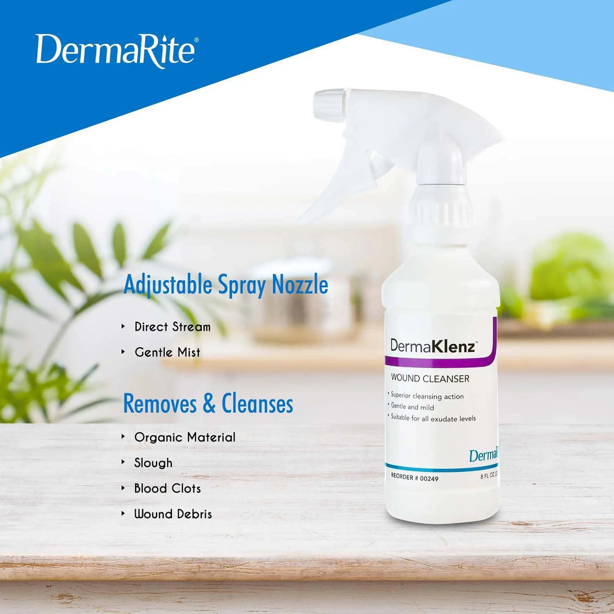 DermaRite® DermaKlenz™ Wound Cleanser, 8 oz DermaKlenz®