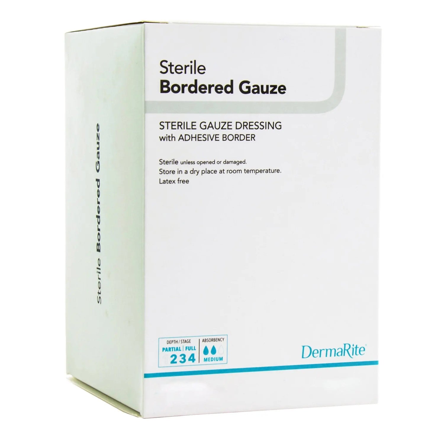 DermaRite® Gauze Adhesive Dressing, White, Sterile, 4 X 8 inch - getMovility