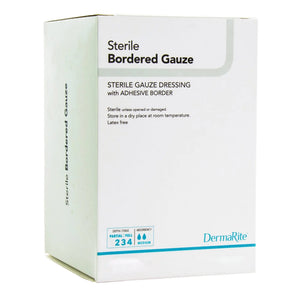 DermaRite® Gauze Adhesive Dressing, White, Sterile, 4 X 8 inch - getMovility