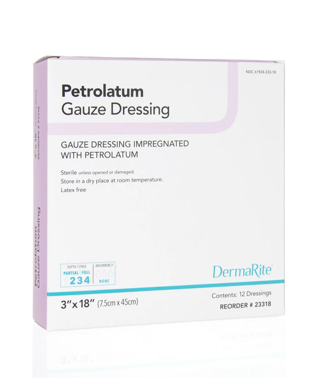 DermaRite® Petrolatum Impregnated Dressing, 3 x 18 Inch DermaRite®