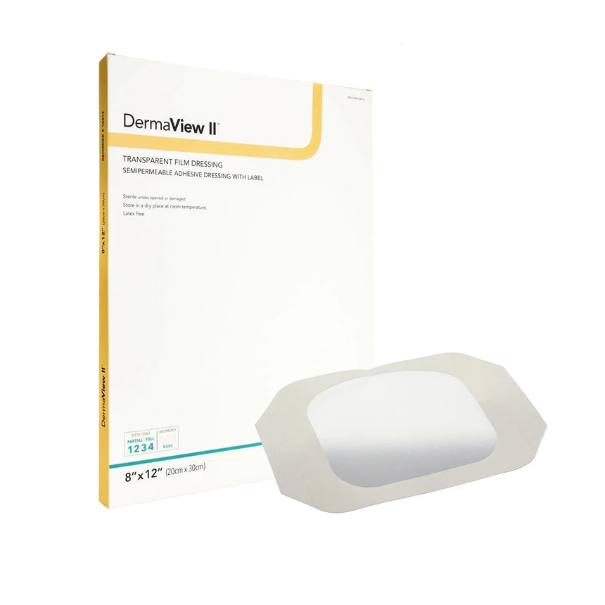 DermaView II™ Transparent Film Dressing with Border, 8 x 12 Inch DermaView II™