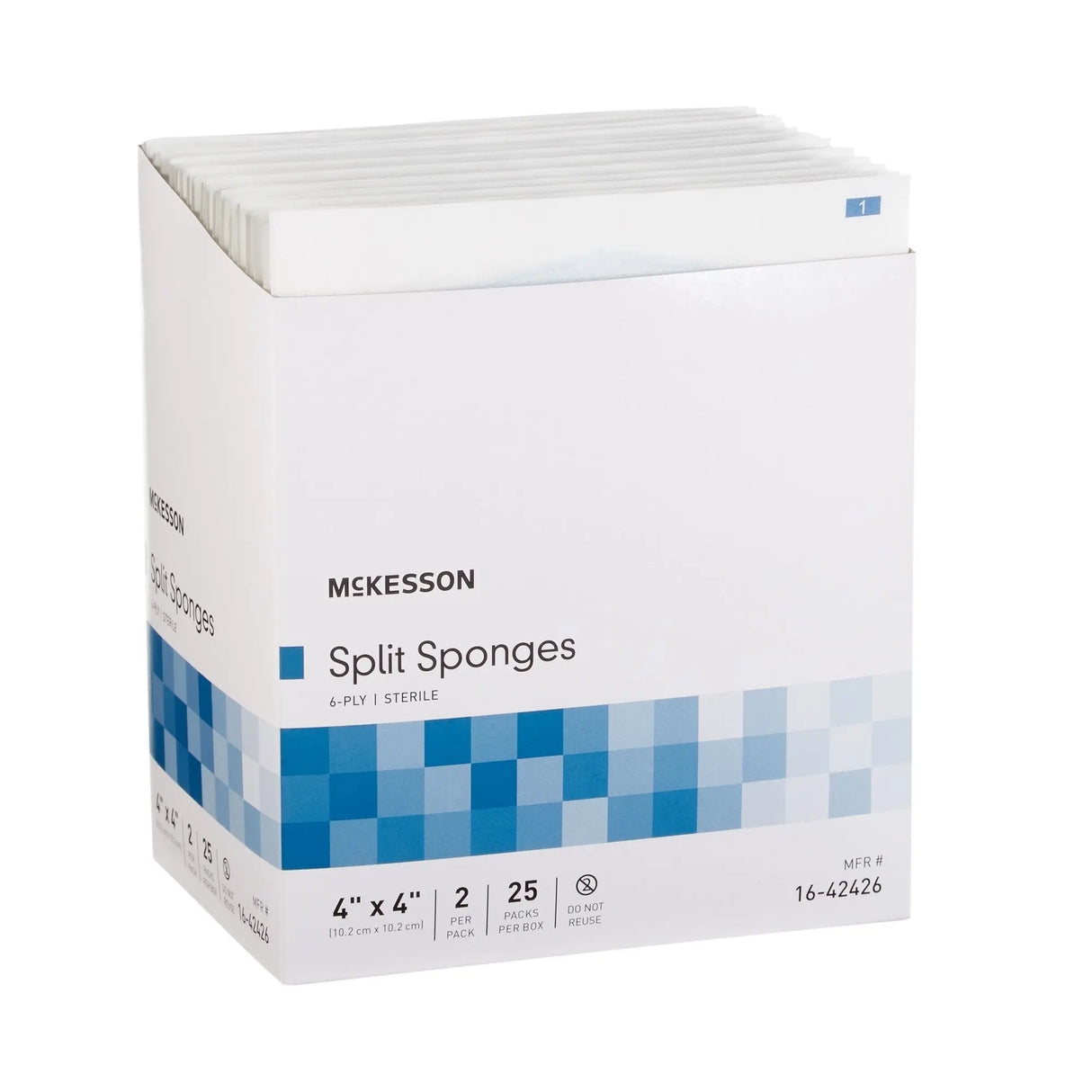 McKesson IV/Drain Split Dressing, 4 x 4 Inch, 6-Ply McKesson