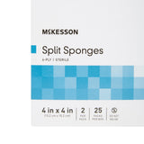 McKesson IV/Drain Split Dressing, 4 x 4 Inch, 6-Ply McKesson