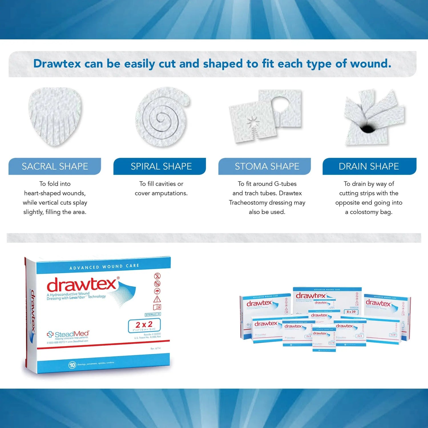 Drawtex® Nonadherent Dressing, 2 x 2 inch Drawtex®