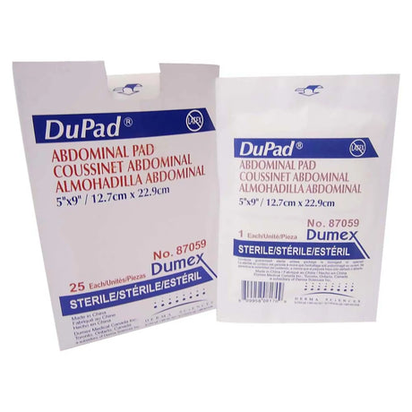 DuPad® Sterile Abdominal Pad, 5 x 9 Inch, 1-Ply DuPad®