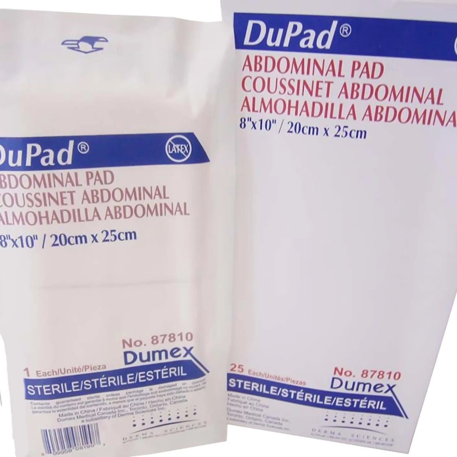 DuPad® Sterile Abdominal Pad, 8 x 10 Inch, 1-Ply DuPad®