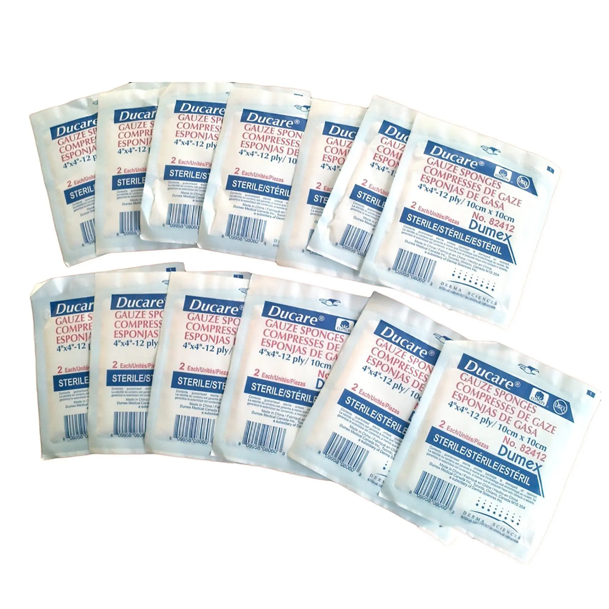 Ducare Sterile Gauze Sponge, 4 x 4 Inch, 12-Ply Ducare