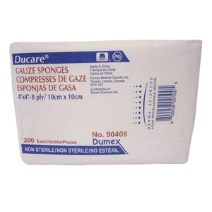 Ducare USP Type VII Gauze Sponge, 4 x 4 Inch, 8-Ply Ducare
