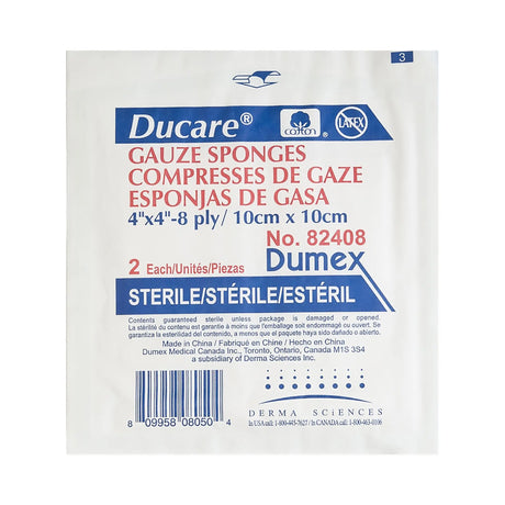 Ducare® Sterile Gauze Sponge, 4 x 4 Inch, 8-Ply Ducare