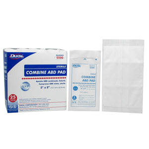 Dukal™ Sterile Abdominal Pad, 5 x 9 Inch, 1-Ply Dukal™