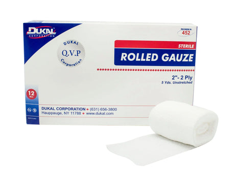 Dukal™ Sterile Fluff Bandage Roll, 2 Inch x 5 Yard, 2-Ply Dukal™