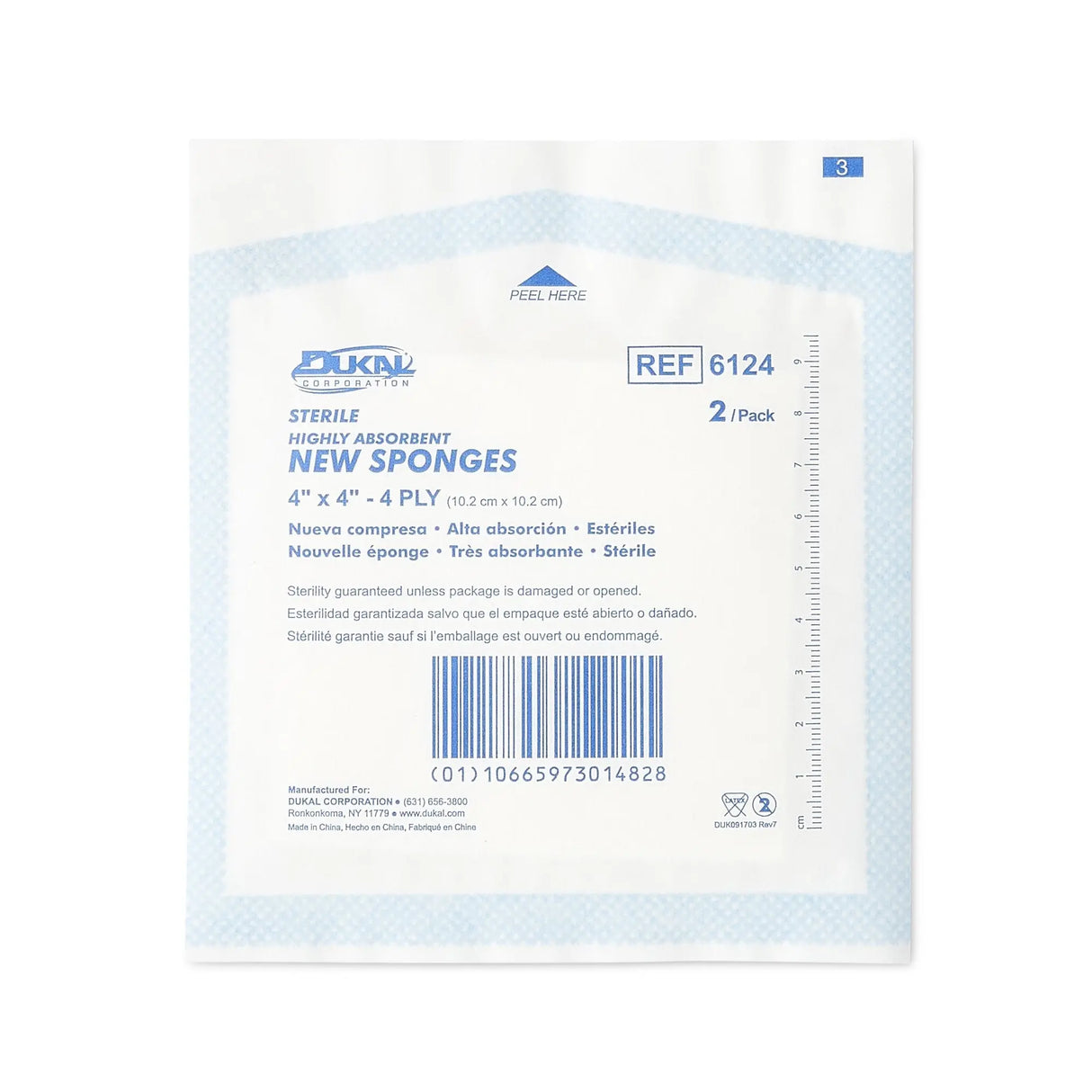 Dukal™ Sterile Nonwoven Sponge, 4 x 4 Inch, 4-Ply Dukal™