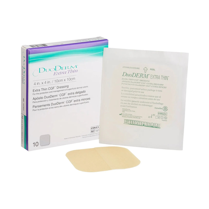 DuoDerm® Extra Thin Hydrocolloid Dressing, 4 x 4 Inch DuoDERM® Extra Thin