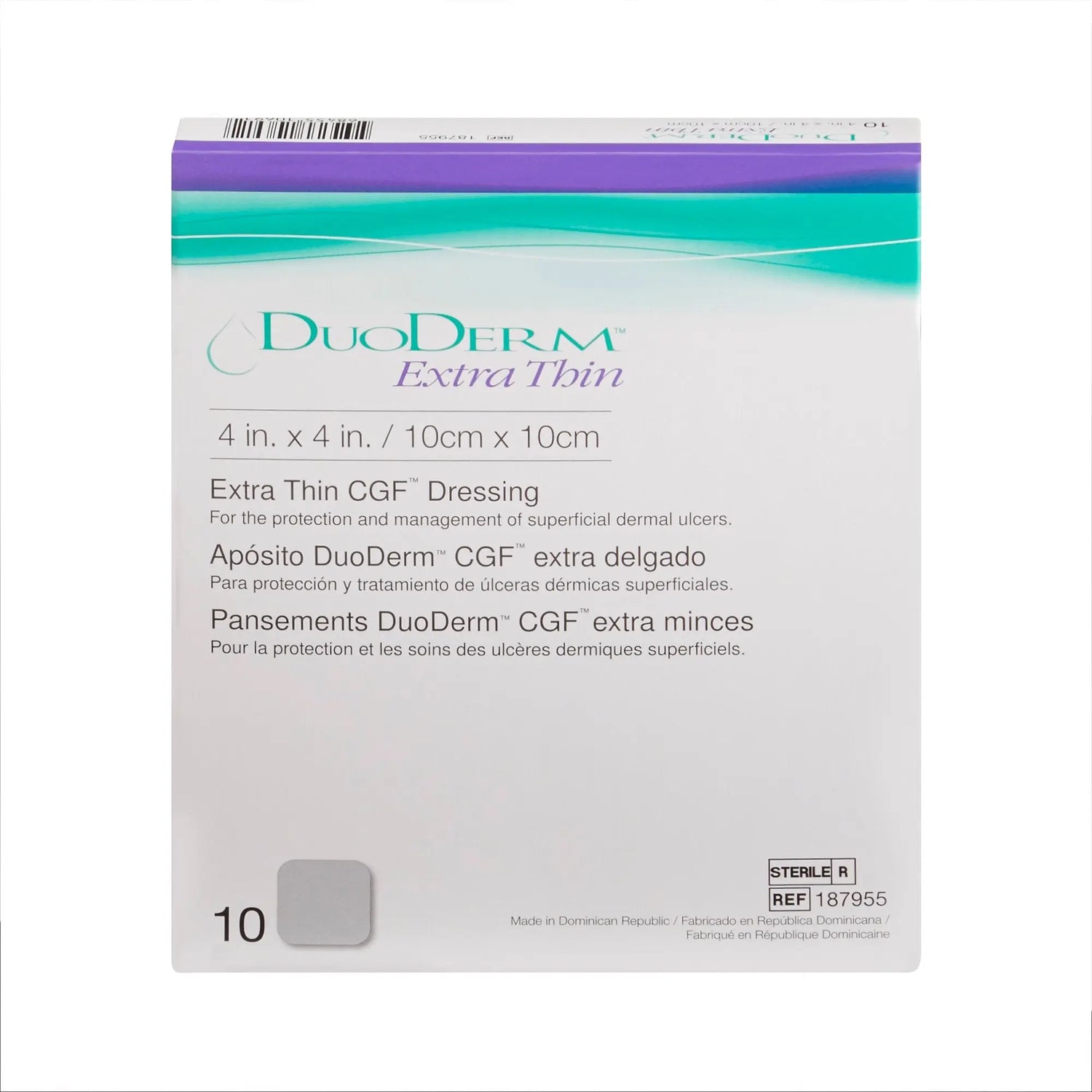DuoDerm® Extra Thin Hydrocolloid Dressing, 4 x 4 Inch DuoDERM® Extra Thin