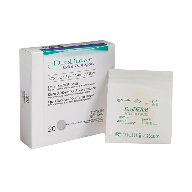 DuoDerm® Extra Thin Spot Hydrocolloid Dressing, 1½ x 1¾ Inch DuoDERM® Extra Thin