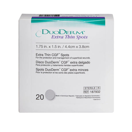 DuoDerm® Extra Thin Spot Hydrocolloid Dressing, 1½ x 1¾ Inch DuoDERM® Extra Thin