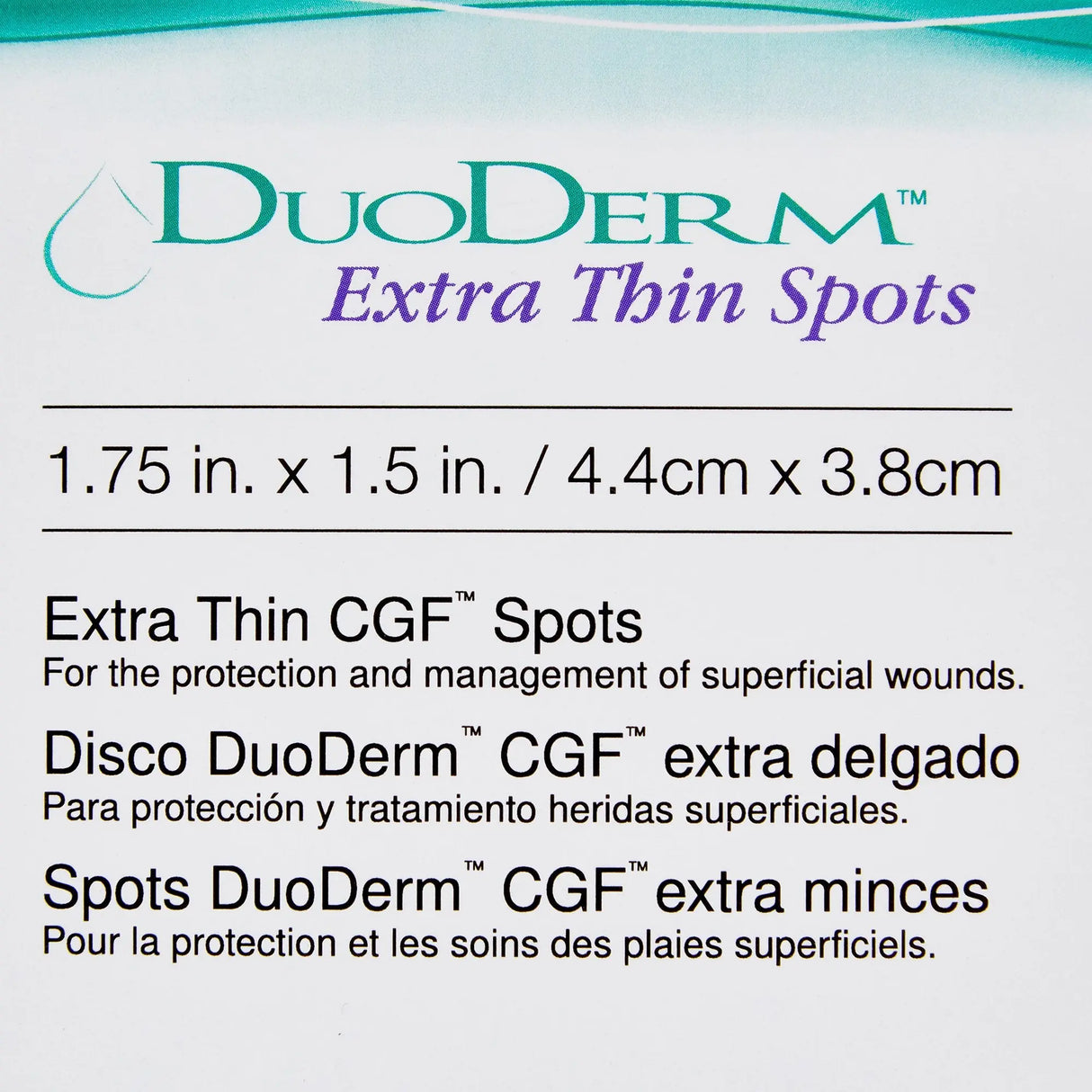 DuoDerm® Extra Thin Spot Hydrocolloid Dressing, 1½ x 1¾ Inch DuoDERM® Extra Thin