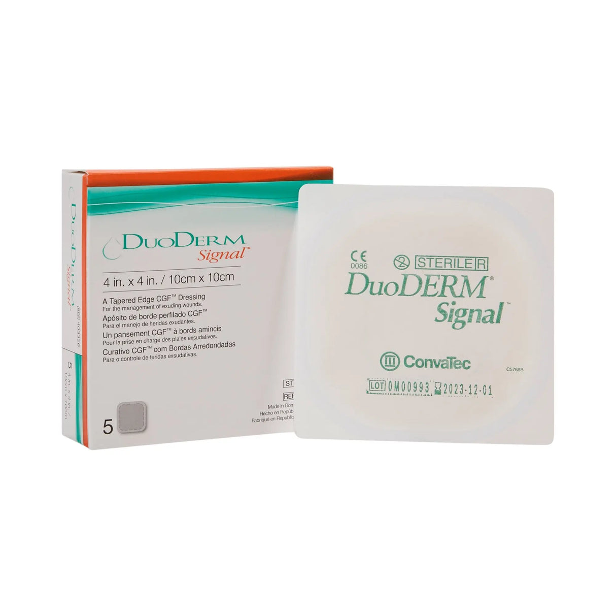 DuoDerm® Signal® Hydrocolloid Dressing, 4 x 4 Inch DuoDERM® Signal®