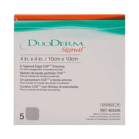 DuoDerm® Signal® Hydrocolloid Dressing, 4 x 4 Inch DuoDERM® Signal®