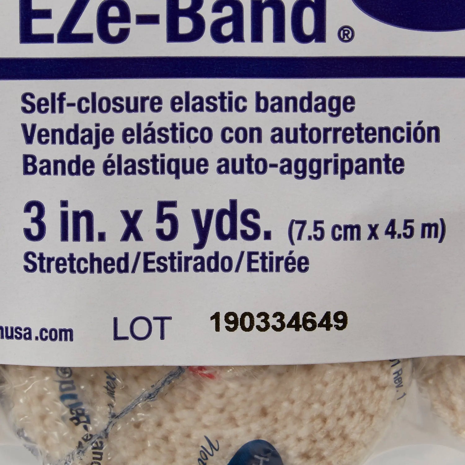 EZe-Band® LF Double Hook and Loop Closure Elastic Bandage, 3 Inch x 5 Yard EZe-Band® LF