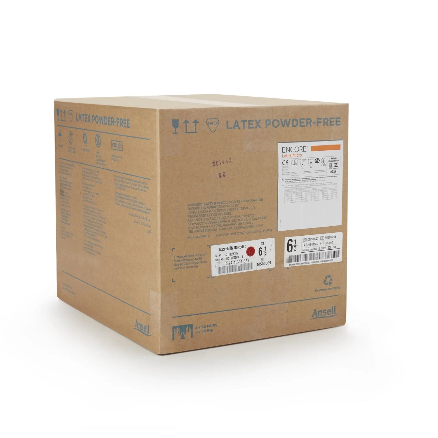 Encore® Latex Micro Surgical Glove, Size 6.5, Brown ENCORE® Latex Micro