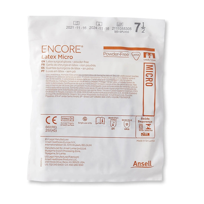 Encore® Latex Micro Surgical Glove, Size 7.5, Brown ENCORE® Latex Micro