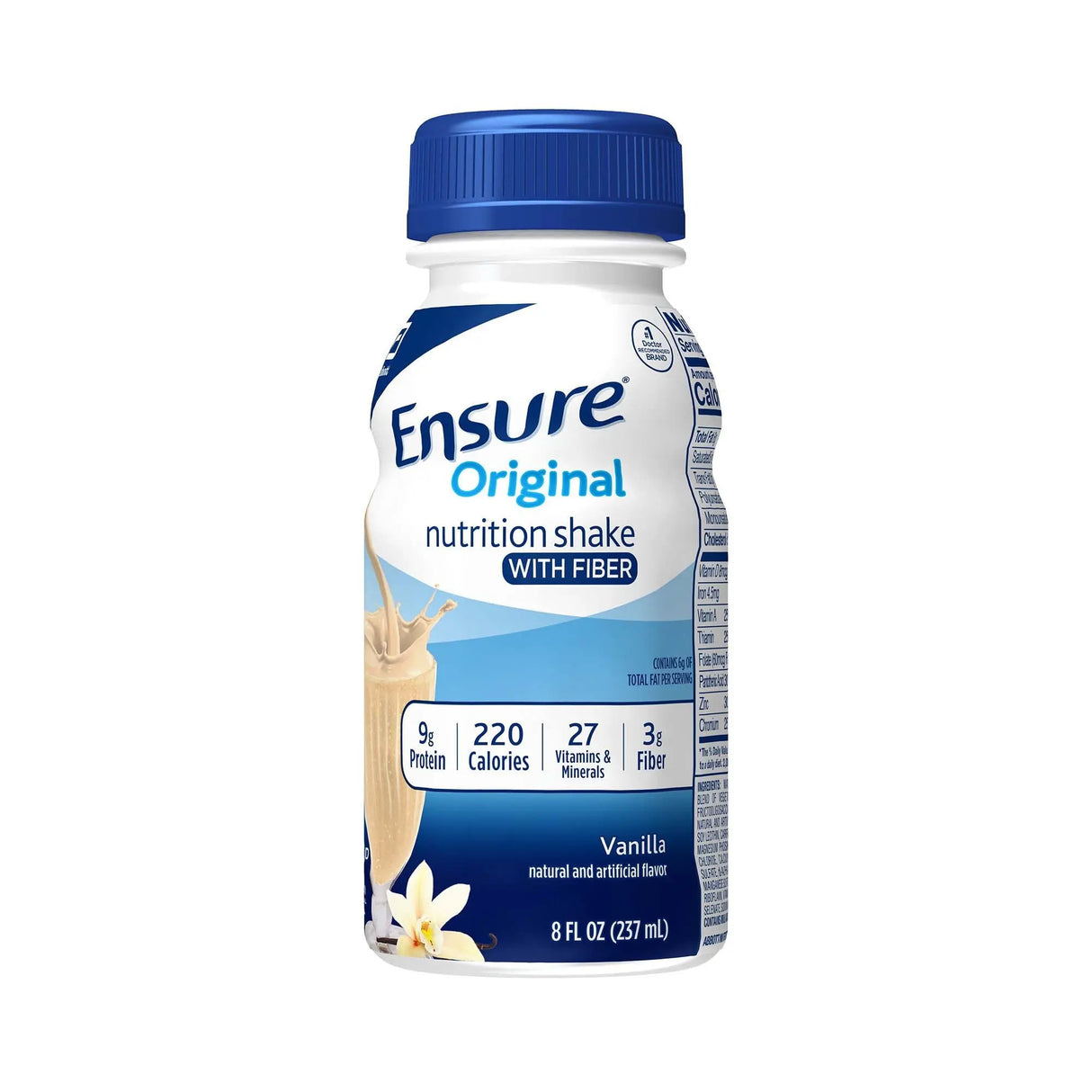 Ensure® Original Nutrition Shake with Fiber, Vanilla, 8-ounce bottle Ensure® Original Fiber