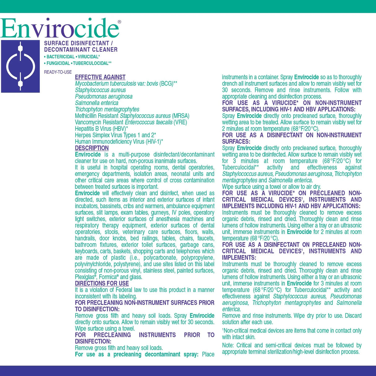 Envirocide® Surface Disinfectant Cleaner Envirocide®