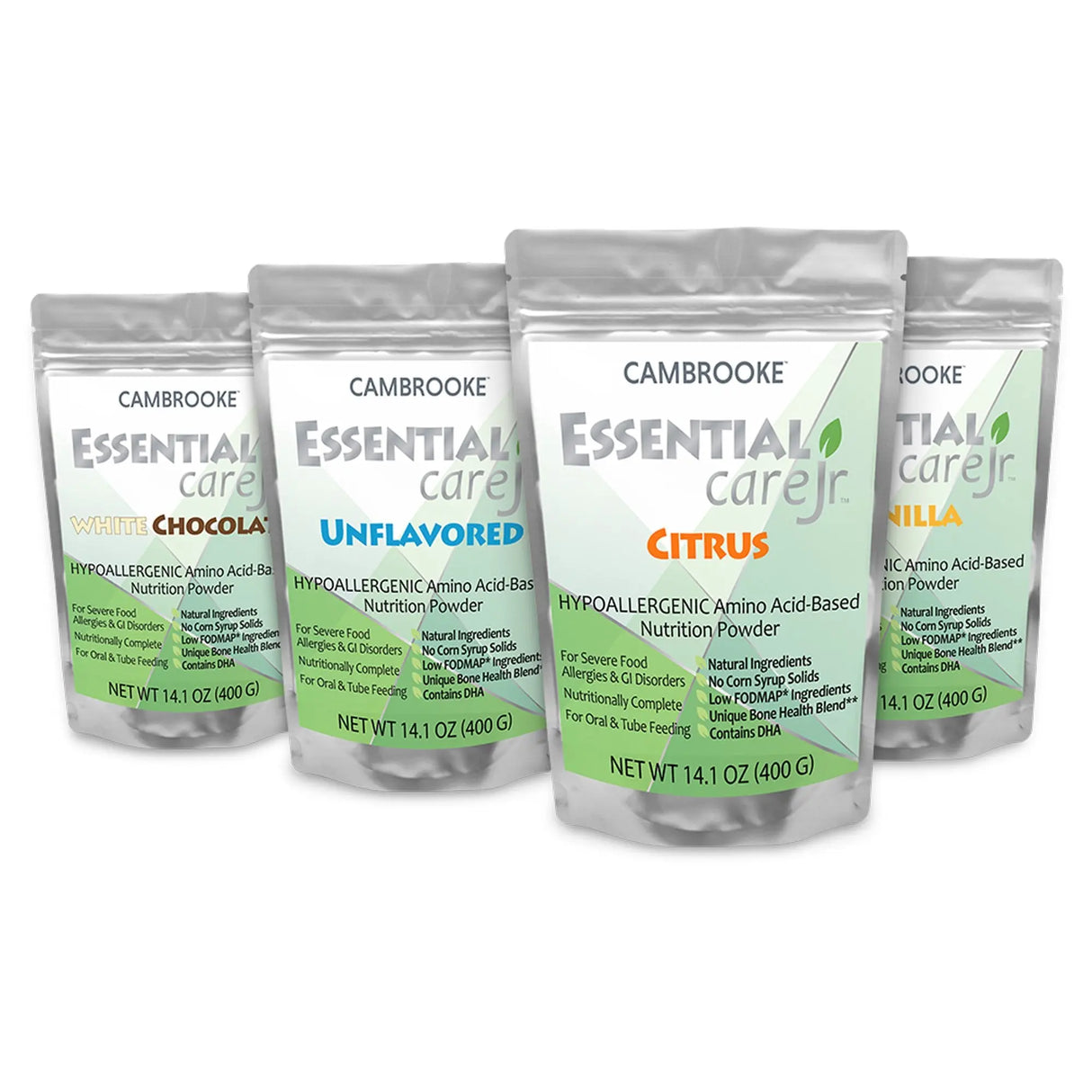 Essential Care Jr™ Citrus Flavor Amino Acid Based Nutrition Powder for Oral and Tube Feeding, 14.1-ounce pouch Essential Care Jr™