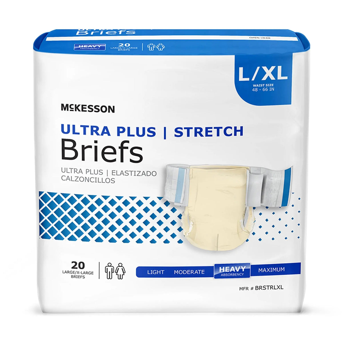 McKesson Ultra Plus Stretch Heavy Absorbency Incontinence Brief, Large / Extra Large McKesson Ultra Plus Stretch