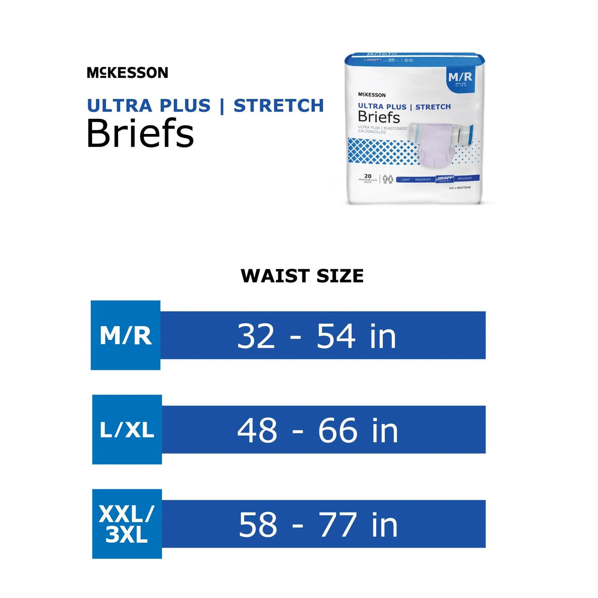 McKesson Ultra Plus Stretch Heavy Absorbency Incontinence Brief, Large / Extra Large McKesson Ultra Plus Stretch