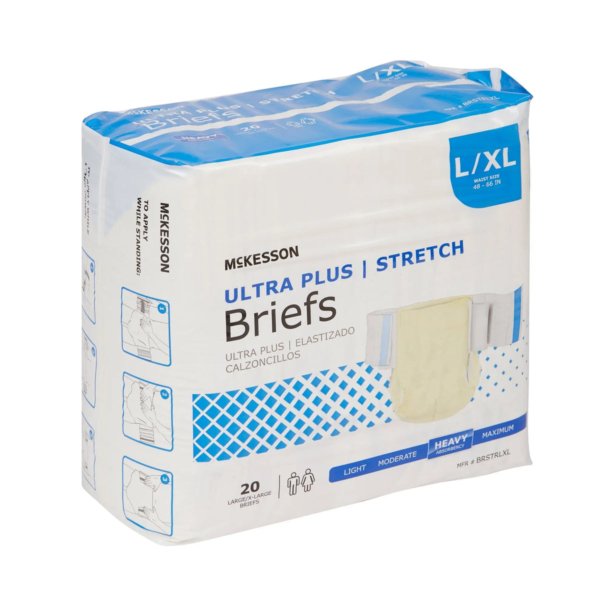 McKesson Ultra Plus Stretch Heavy Absorbency Incontinence Brief, Large / Extra Large McKesson Ultra Plus Stretch